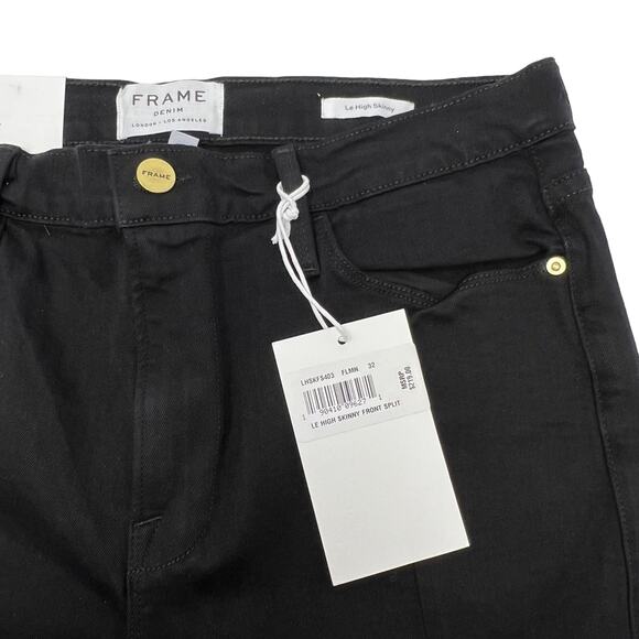 NWT Frame Le High Skinny Front Split Black Size 32 - Picture 4 of 6